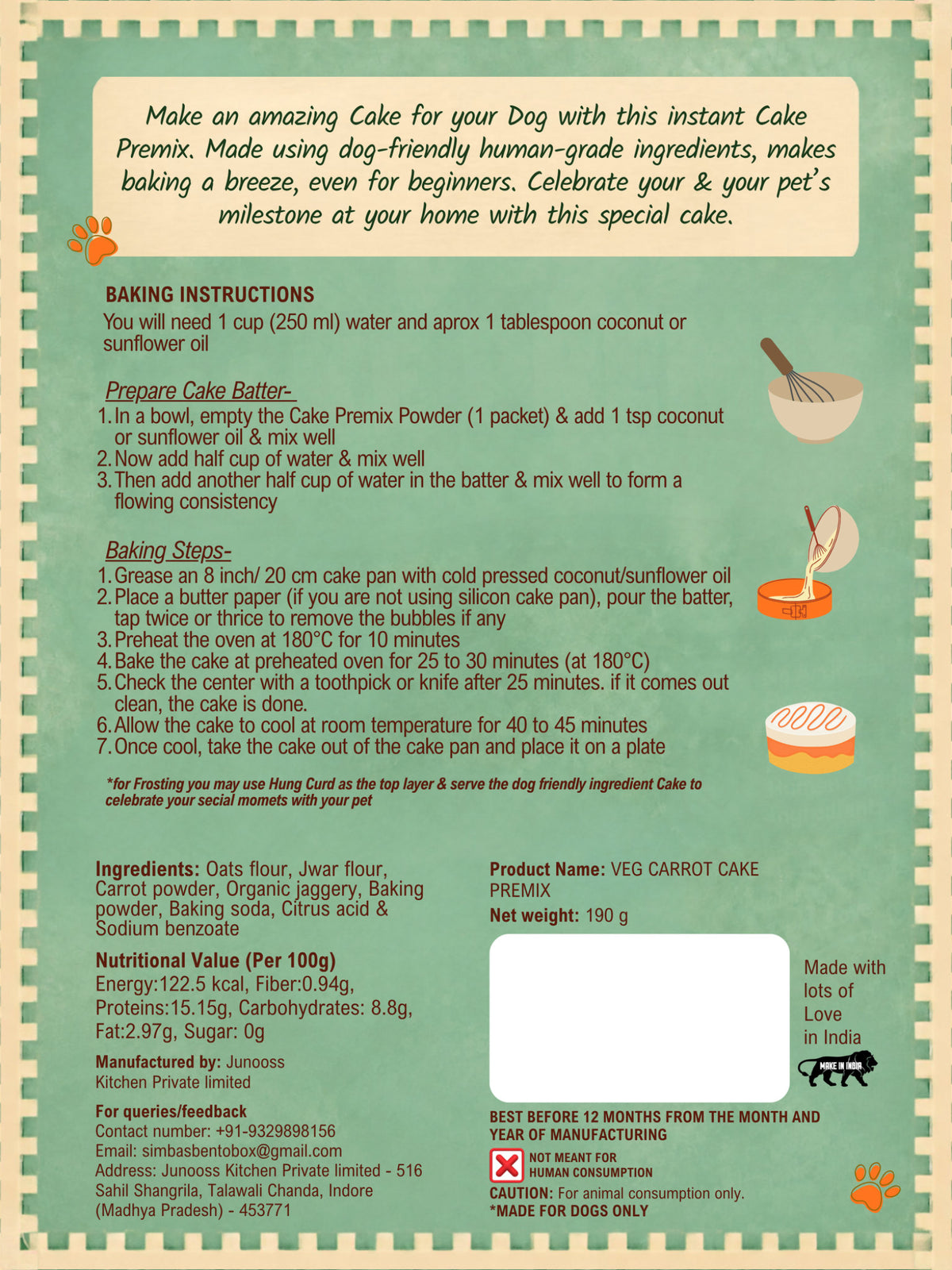 Easy to Make Cake Mix for Dogs